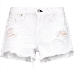 Rag&Bone White Marin Distressed Cutoff Denim Short